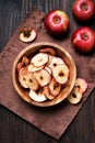 Baked dehydrated apples chips