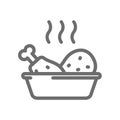 Baked dish line vector icon