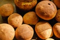 Baked dough raisins buns easter cake close-up