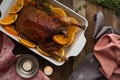 Baked duck with orange Royalty Free Stock Photo