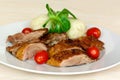 Baked Duck Slices with Dumplings,Cherry Tomatoes,G