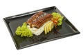 Baked eel cooked with rice and salad dining Royalty Free Stock Photo