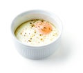 Baked egg isolated on white Royalty Free Stock Photo