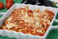 Baked eggplants with tomato and cheese