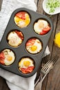 Baked eggs in maffin tin Royalty Free Stock Photo