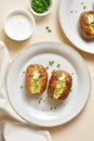Baked filled potatoes