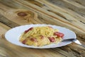 Baked fish with cheese and tomatoes Royalty Free Stock Photo