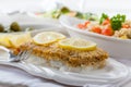 Baked fish fillet wih couscous salad Royalty Free Stock Photo