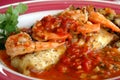 Baked fish and shrimp