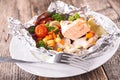 Baked fish and vegetable Royalty Free Stock Photo
