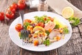 Baked fish and vegetable Royalty Free Stock Photo