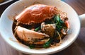 Baked fresh sea crab with vermicelli Royalty Free Stock Photo