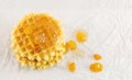 Waffle cookies and sweet honey Royalty Free Stock Photo