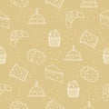 Baked goods, seamless pattern