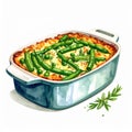 Baked Green Bean and Pea Casserole with Cheese Royalty Free Stock Photo