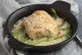 Baked haddock fish with vegetables Royalty Free Stock Photo