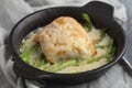 Baked haddock fish with vegetables