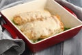 Baked haddock fish with vegetables Royalty Free Stock Photo