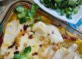 Baked hake with potatoes Royalty Free Stock Photo