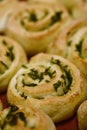 Baked herb swirl buns