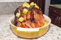 Baked Honey Ham with Pineapple Chunks Royalty Free Stock Photo