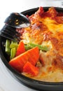 Baked hotpan cheese pork