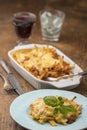 Baked italian maceroni pasta Royalty Free Stock Photo