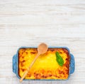 Baked Lasagna Pasta with Copy Space Royalty Free Stock Photo