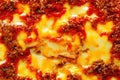 Baked lasagna pasta with mozzarella for dinner Royalty Free Stock Photo