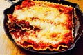 Baked lasagna pasta with mozzarella for dinner Royalty Free Stock Photo