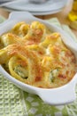 Baked lumaconi with ricotta and spinach Royalty Free Stock Photo