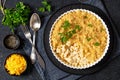 baked mac and cheese topped with panko Royalty Free Stock Photo