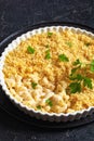 baked mac and cheese topped with panko Royalty Free Stock Photo