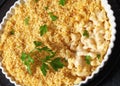 baked mac and cheese topped with panko Royalty Free Stock Photo