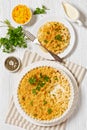 baked mac and cheese topped with panko Royalty Free Stock Photo