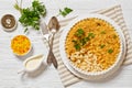 baked mac and cheese topped with panko Royalty Free Stock Photo