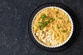 baked mac and cheese topped with panko Royalty Free Stock Photo