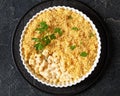 baked mac and cheese topped with panko Royalty Free Stock Photo