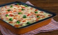 The baked macaroni cheese dish for lunch Royalty Free Stock Photo