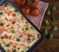 The baked macaroni cheese dish for lunch Royalty Free Stock Photo