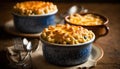 Baked macaroni and cheese topped with crispy breadcrumbs Royalty Free Stock Photo