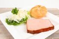 Baked meat loaf with coleslaw Royalty Free Stock Photo