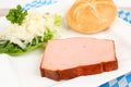 Baked meat loaf with coleslaw Royalty Free Stock Photo