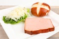 Baked meat loaf with coleslaw Royalty Free Stock Photo