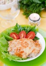 Baked meat with mushrooms Royalty Free Stock Photo