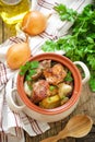 Baked meat with potato