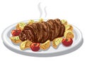 Baked meat roulade