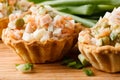 Baked mini frittatas with ham, pea, cheese and corn Royalty Free Stock Photo