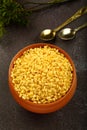 Baked moong dal pulses. salty snack dish. Royalty Free Stock Photo