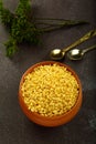 Baked moong dal pulses. salty snack dish. Royalty Free Stock Photo